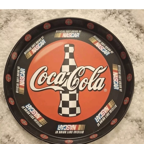 🥳HP🥳VINTAGE NASCAR+COCA-COLA TRAY - Picture 2 of 9